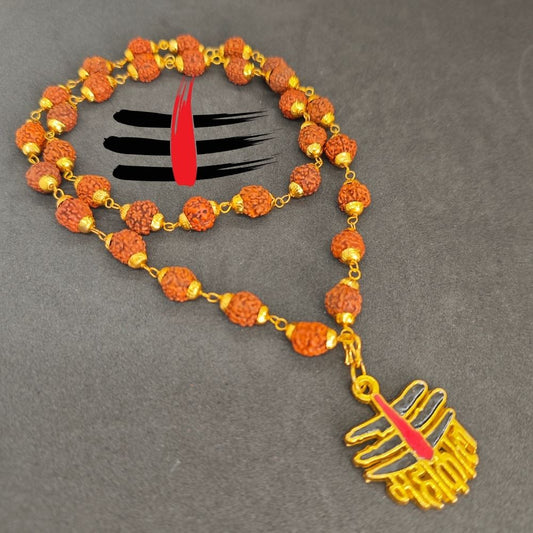 Gold Plated Rudraksha Mahakal Necklace