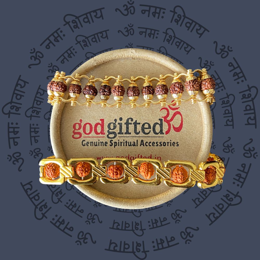 Gold Plated Authentic Rudraksha Bracelet Diwali Celebration Kit ( BUY 1 GET 1 FREE )